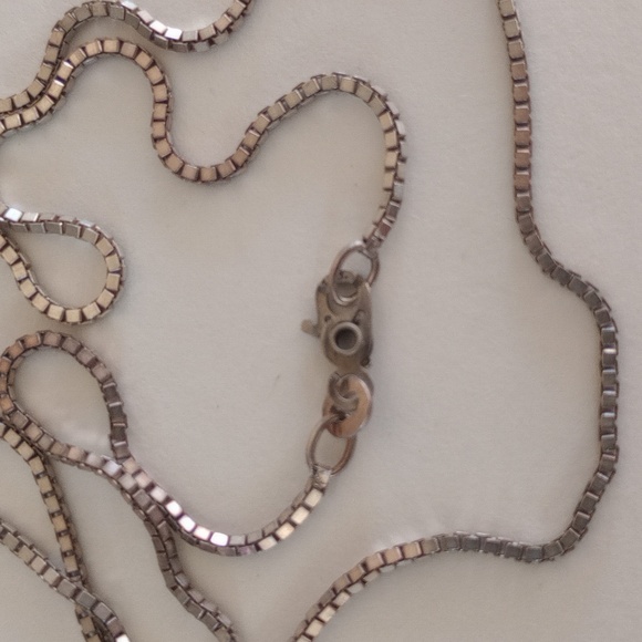 Vtg Ciani Italy Sterling Silver Box Necklace - Picture 2 of 2